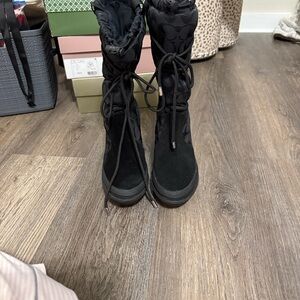Coach Black Lace Up Women's Boots